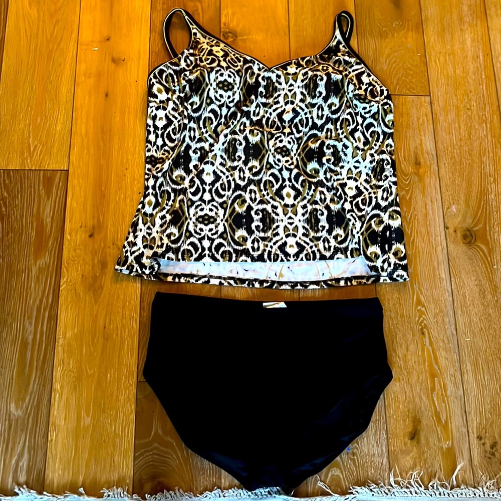 18 w bathing suit two piece black